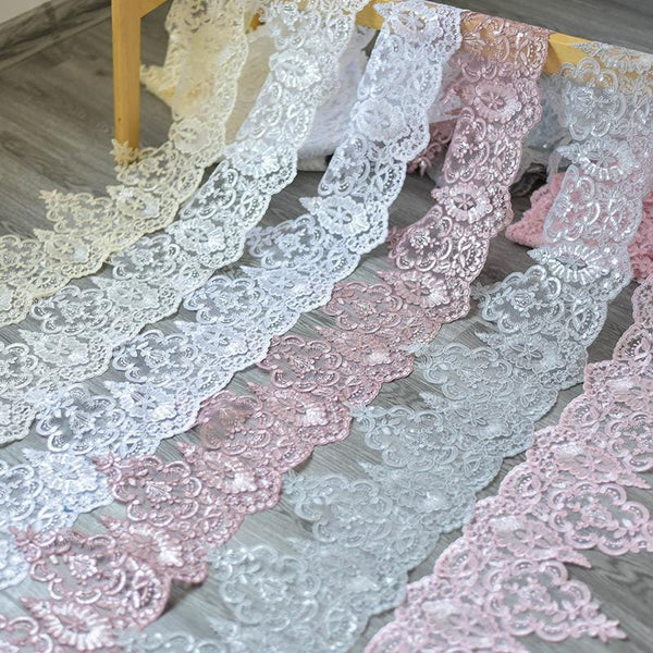 Bridal Lace Trim: Multi-Color Floral Wedding Dress Embellishment