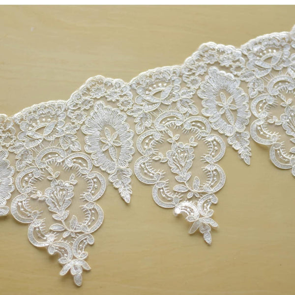 Bridal Lace Trim: Multi-Color Floral Wedding Dress Embellishment