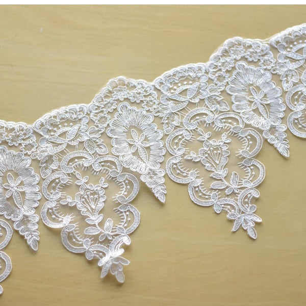 Bridal Lace Trim: Multi-Color Floral Wedding Dress Embellishment