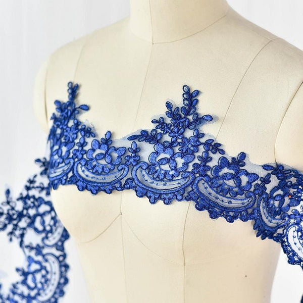 Alencon Lace Trim: Elegant Floral Edge, Sewing & Crafting - 6 1/8" Wide