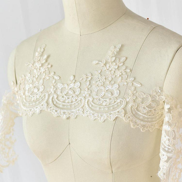 Alencon Lace Trim: Elegant Floral Edge, Sewing & Crafting - 6 1/8" Wide