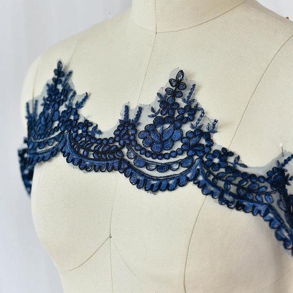 Alencon Lace Trim: Elegant Floral Bridal Wedding Dress Embellishment