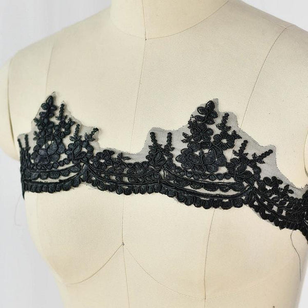 Alencon Lace Trim: Elegant Floral Bridal Wedding Dress Embellishment