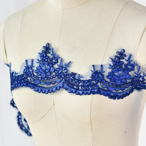 Alencon Lace Trim: Elegant Floral Bridal Wedding Dress Embellishment