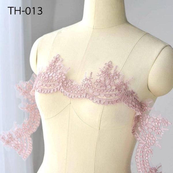 Alencon Lace Trim: Elegant Floral Bridal Wedding Dress Embellishment