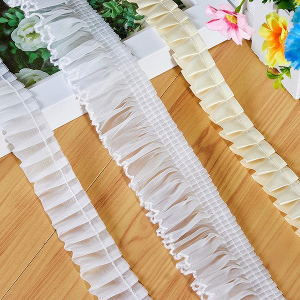 White Ruffle Tutu Trim: 1-Inch Wide, Non-Elastic DIY Sewing