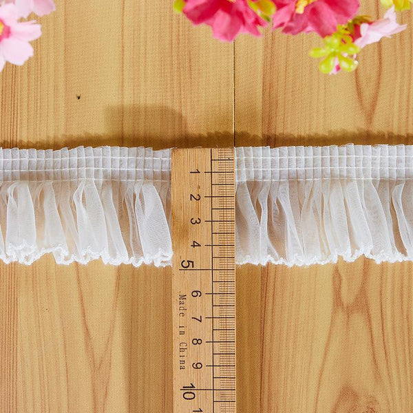 White Ruffle Tutu Trim: 1-Inch Wide, Non-Elastic DIY Sewing