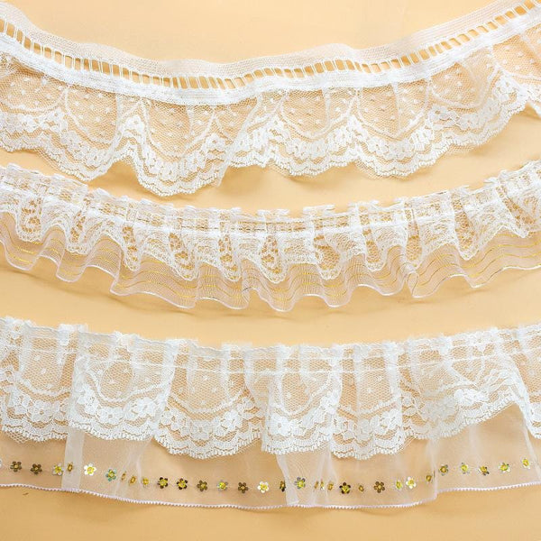 White Ruffle Tutu Trim: 1 Inch Wide, DIY Sewing & Crafting