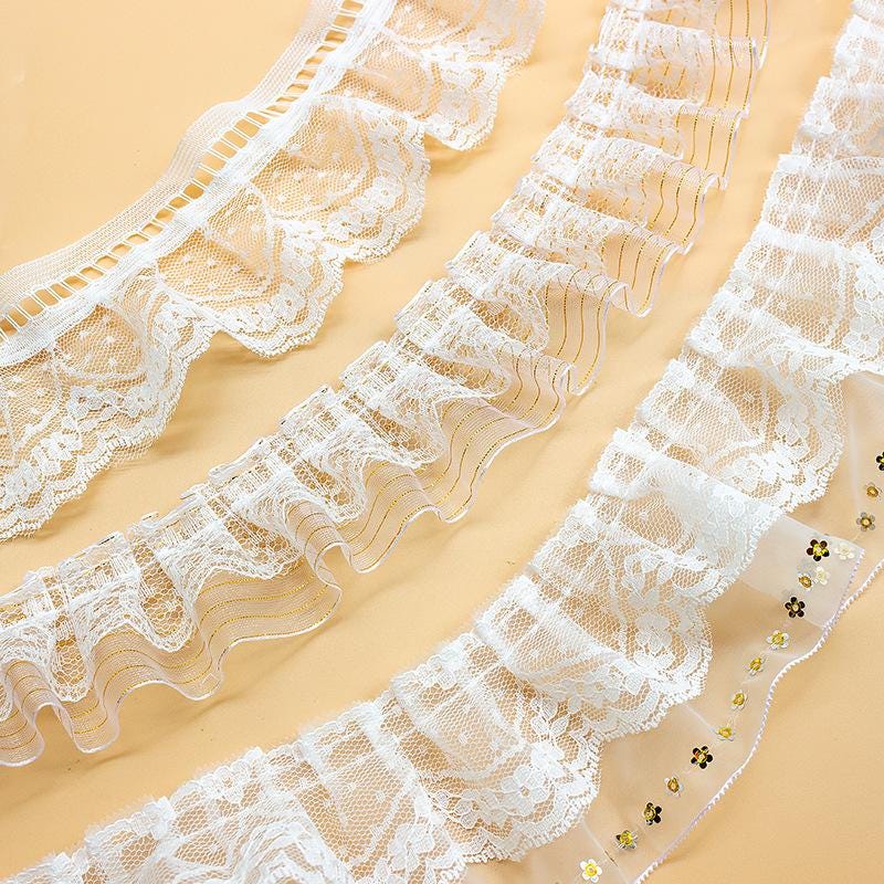 White Ruffle Tutu Trim: 1 Inch Wide, DIY Sewing & Crafting