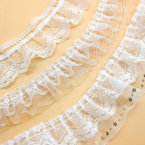 White Ruffle Tutu Trim: 1 Inch Wide, DIY Sewing & Crafting