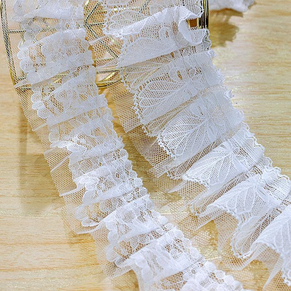 White Ruffle Tutu Trim: 1 Inch Wide, Non-Elastic DIY Decor