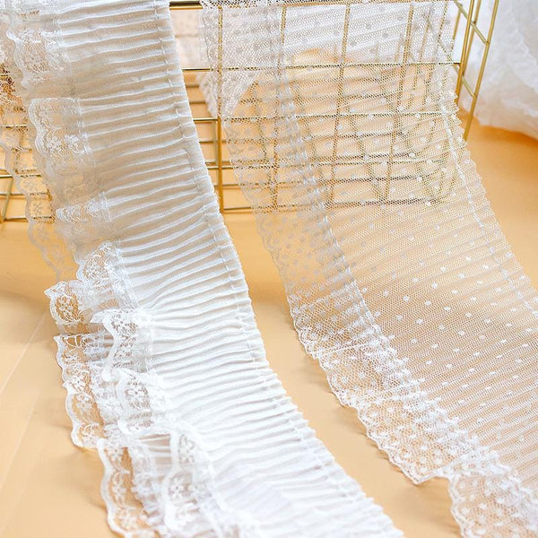 White Ruffle Tutu Trim: 3-Inch Wide, Non-Elastic DIY Sewing & Crafting
