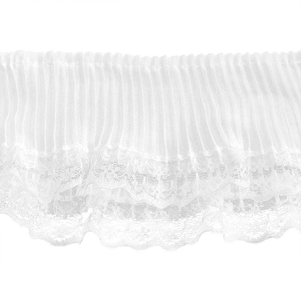 White Ruffle Tutu Trim: 3-Inch Wide, Non-Elastic DIY Sewing & Crafting