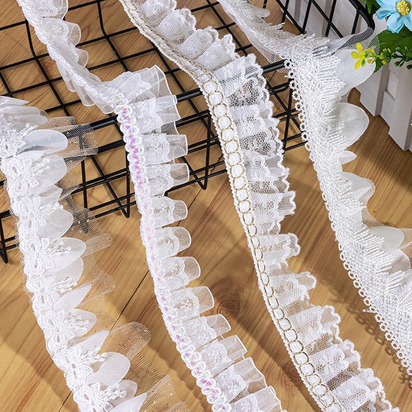 White Ruffle Tutu Trim: 1 Inch Wide, Non-Elastic DIY Decor