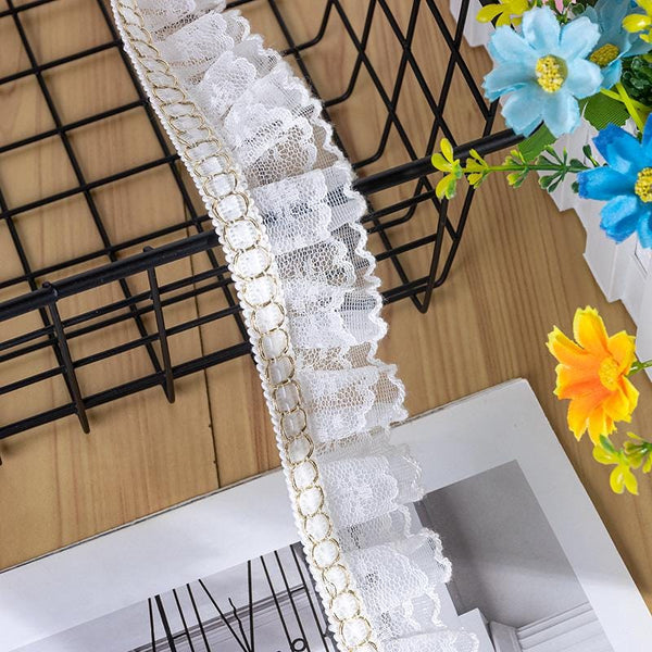 White Ruffle Tutu Trim: 1 Inch Wide, Non-Elastic DIY Decor