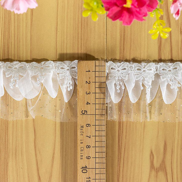 White Ruffle Tutu Trim: 1 Inch Wide, Non-Elastic DIY Decor
