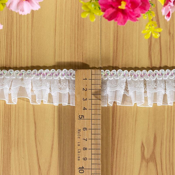 White Ruffle Tutu Trim: 1 Inch Wide, Non-Elastic DIY Decor