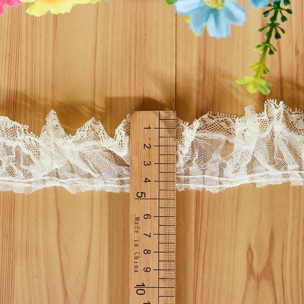 White Ruffle Tutu Trim: 1-Inch Wide, Non-Elastic DIY Sewing
