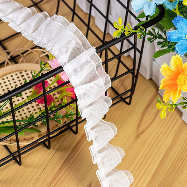 White Ruffle Tutu Trim: 1 Inch Wide, Non-Elastic DIY Decor