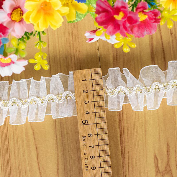 White Ruffle Tutu Trim: 1 Inch Wide, Non-Elastic DIY Decor