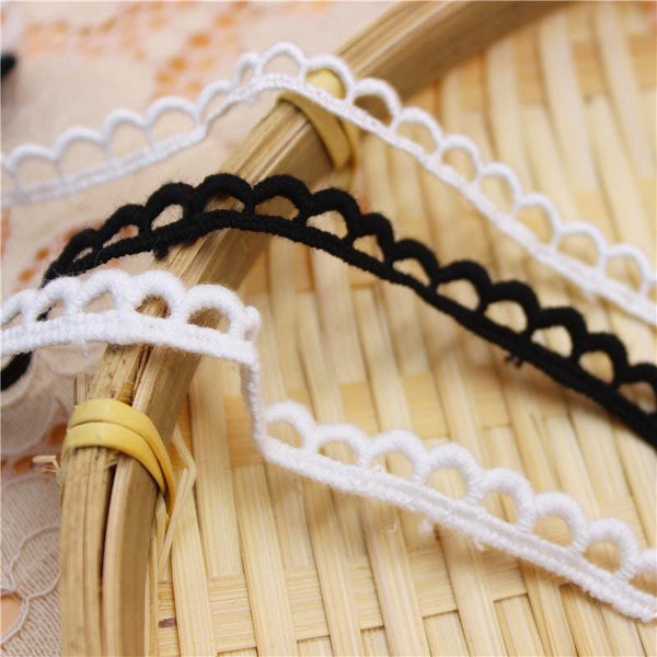White Cotton Lace Trim: Scalloped Edge, Sewing & Crafting