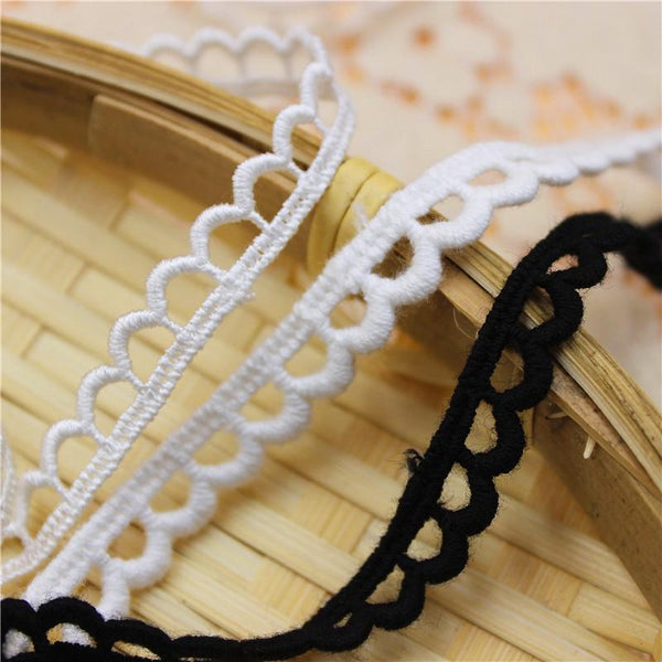 White Cotton Lace Trim: Scalloped Edge, Sewing & Crafting