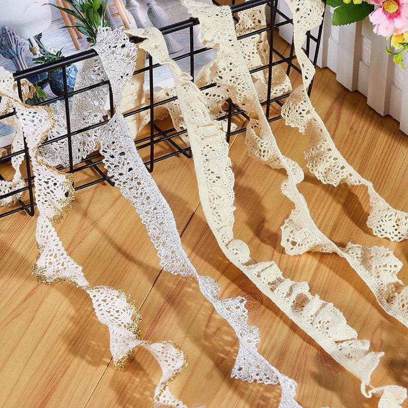 Elastic Cotton Venice Lace Trim: Scalloped Edge Sewing & Crafting