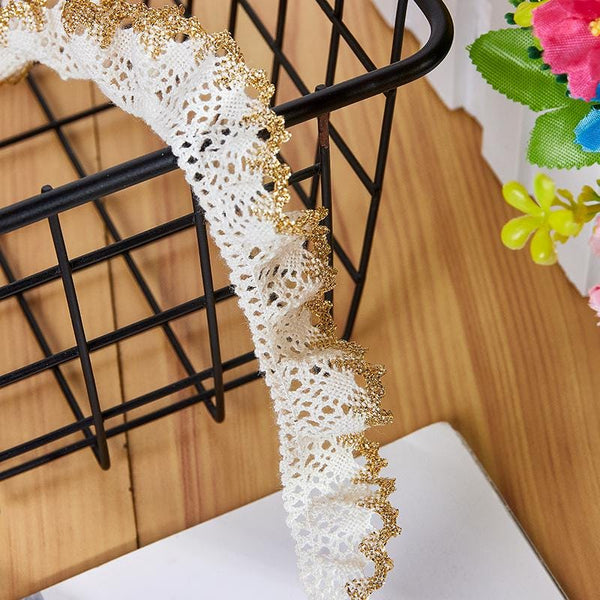 Elastic Cotton Venice Lace Trim: Scalloped Edge Sewing & Crafting