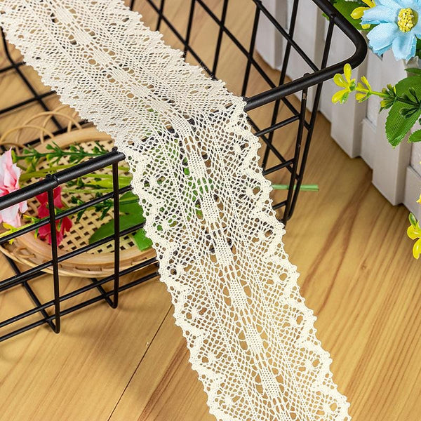 Cotton Venice Lace Trim: Elegant Scalloped Edge, Sewing & Crafting