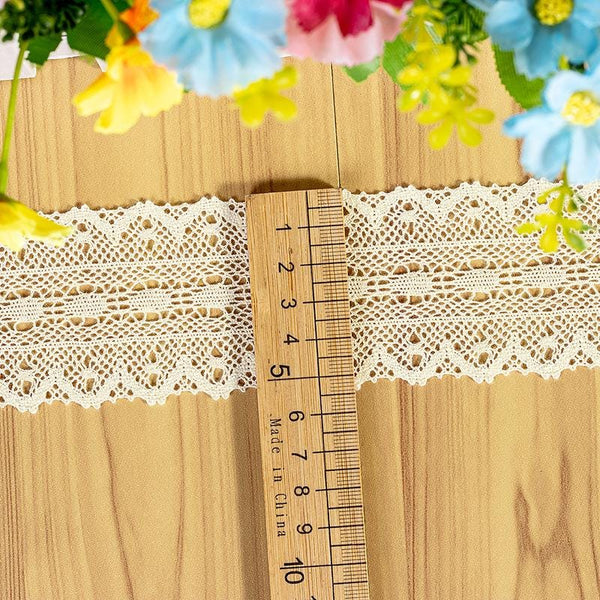 Cotton Venice Lace Trim: Elegant Scalloped Edge, Sewing & Crafting