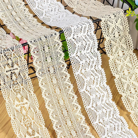 Cotton Venice Lace Trim: Elegant Scalloped Edge, Sewing & Crafting