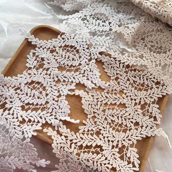 White Cotton Venice Lace Trim: Scalloped Edge, Sewing & Crafting