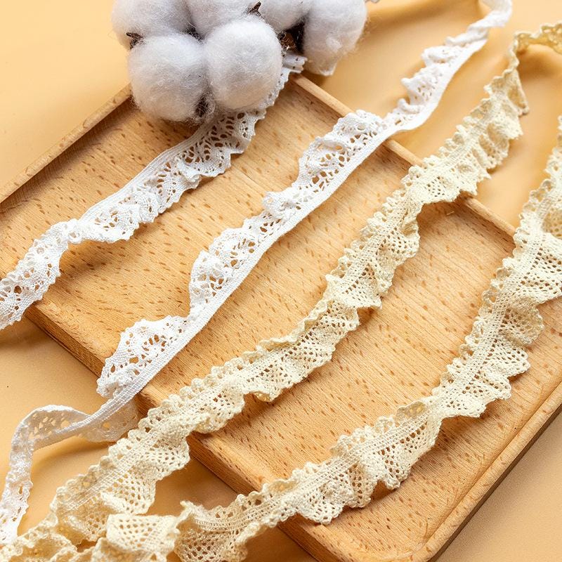 Elastic Cotton Venice Lace Trim: Scalloped Edge Sewing & Crafting