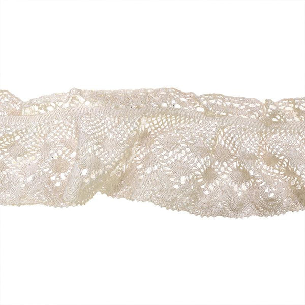 Elastic Edge Cotton Lace Trim: Scalloped Venice Lace for Sewing