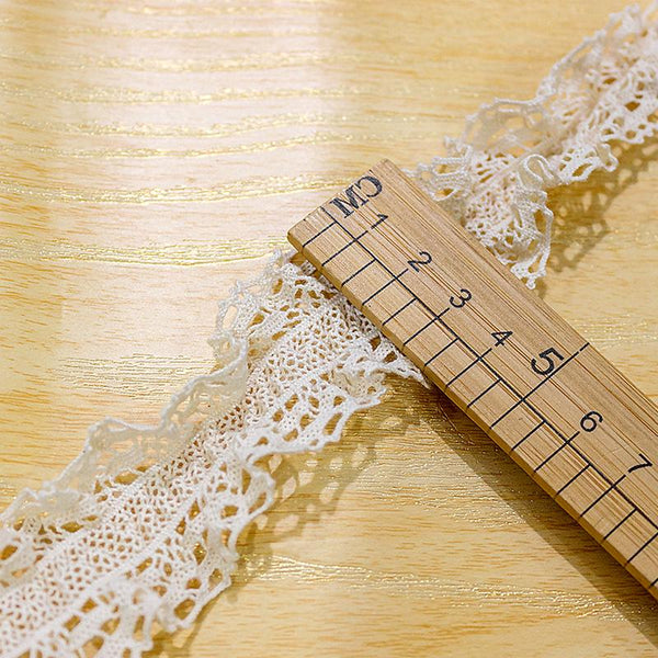Cotton Venice Lace Trim: Scalloped Edge, Elastic Sewing Lace