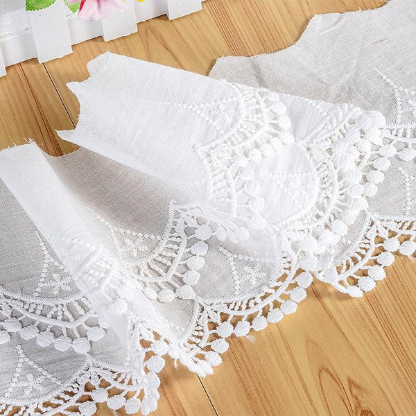 Scalloped Cotton Lace Trim: White Broderie Anglaise Sewing Embellishment