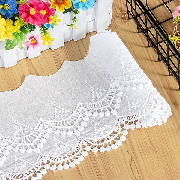 Scalloped Cotton Lace Trim: White Broderie Anglaise Sewing Embellishment
