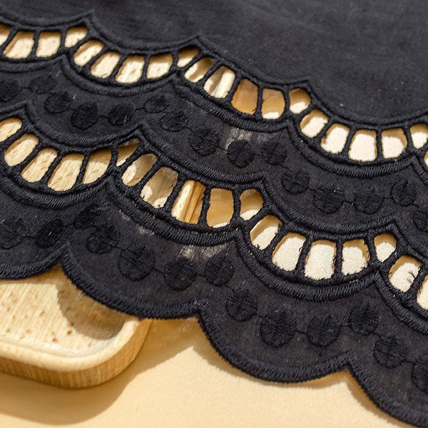 Scalloped Broderie Anglaise Cotton Lace Trim - 8 5/8" Wide