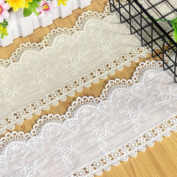 Scalloped Cotton Lace Trim: White Broderie Anglaise for Sewing & Crafts