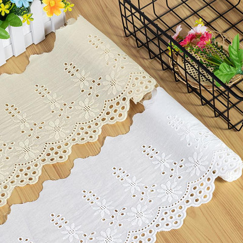 Scalloped Cotton Lace Trim: White Broderie Anglaise for Sewing & Crafts