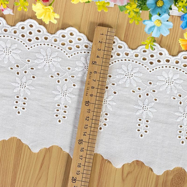 Scalloped Cotton Lace Trim: White Broderie Anglaise for Sewing & Crafts