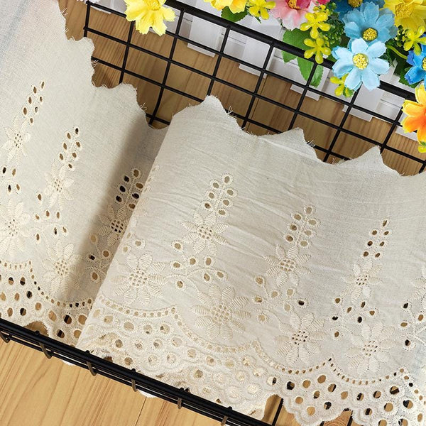 Scalloped Cotton Lace Trim: White Broderie Anglaise for Sewing & Crafts