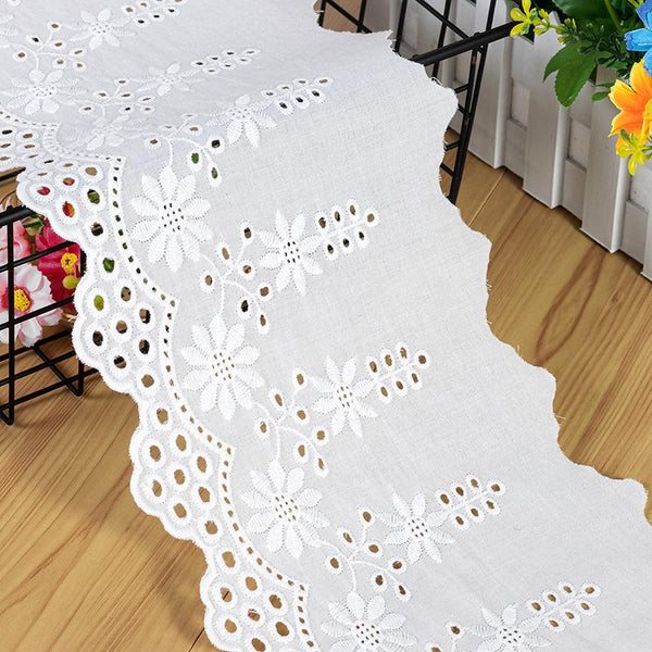 Scalloped Cotton Lace Trim: White Broderie Anglaise for Sewing & Crafts