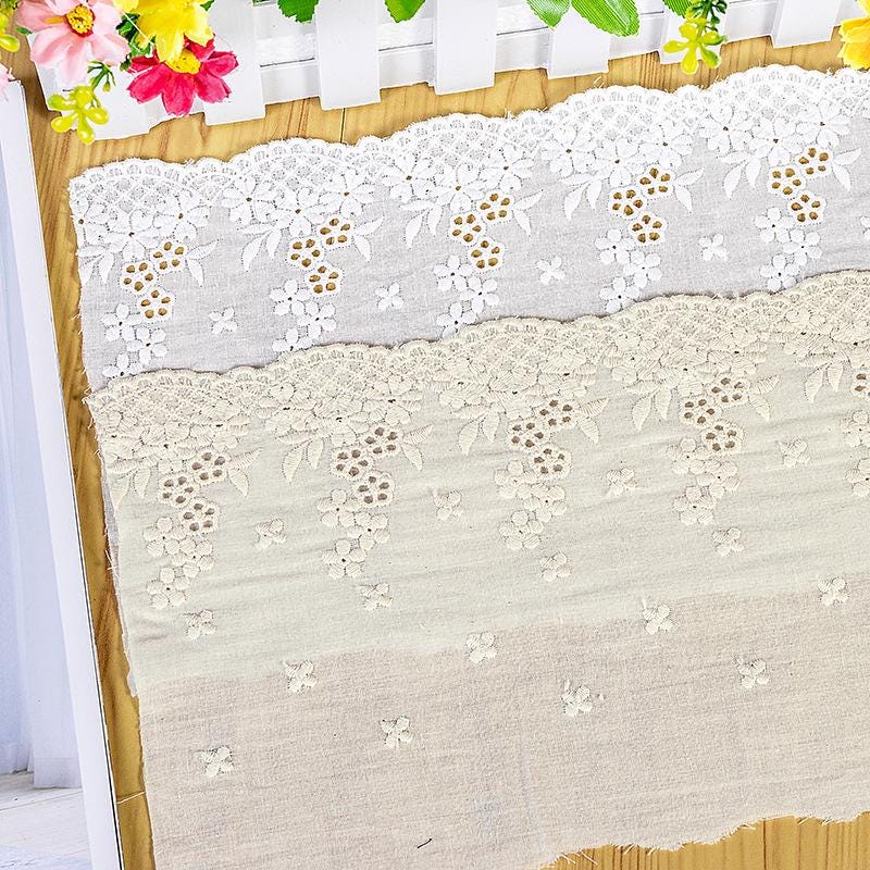Scalloped Cotton Lace Trim: White Broderie Anglaise for Sewing & Crafts