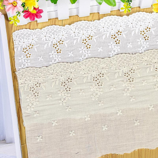Scalloped Cotton Lace Trim: White Broderie Anglaise for Sewing & Crafts