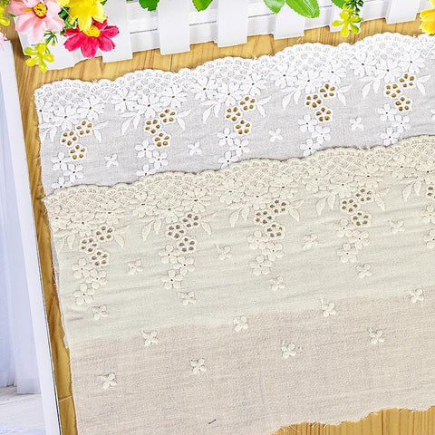 Scalloped Cotton Lace Trim: White Broderie Anglaise for Sewing & Crafts