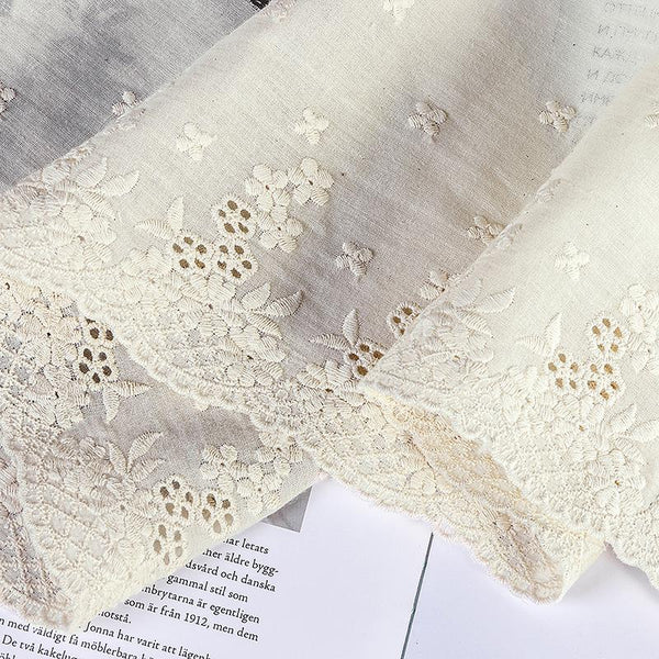Scalloped Cotton Lace Trim: White Broderie Anglaise for Sewing & Crafts