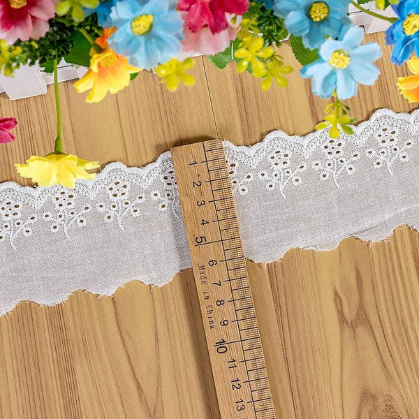 Scalloped Cotton Lace Trim: White Broderie Anglaise for Sewing & Crafts