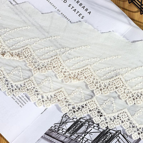 Scalloped Cotton Lace Trim: White Broderie Anglaise for Sewing & Crafts