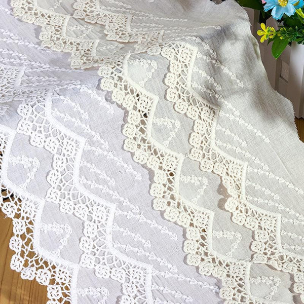 Scalloped Cotton Lace Trim: White Broderie Anglaise for Sewing & Crafts
